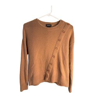 Summersault Cashmere Wool Blend Asymetrical Button Warm Sweater Size Small EUC